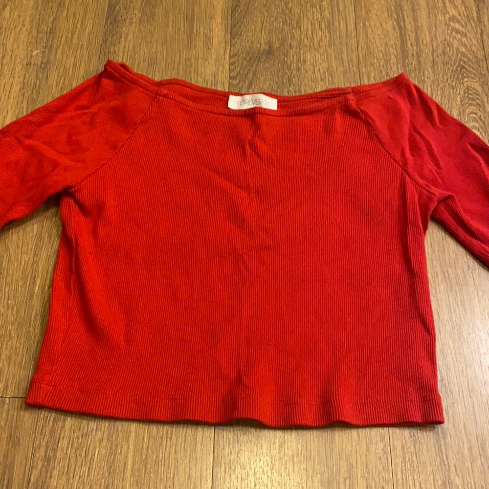 Forever 21 cropped 3/4 sleeve top